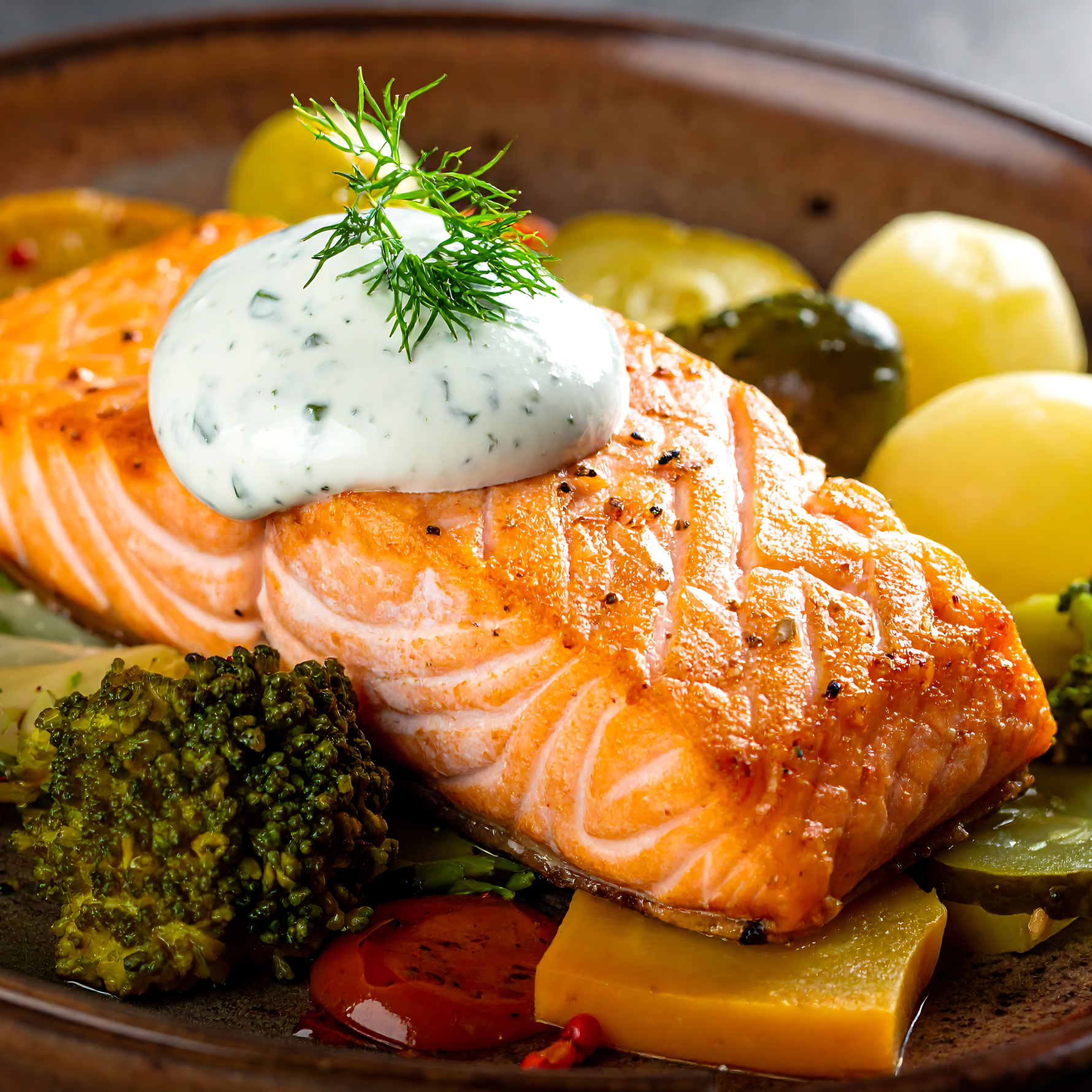 Welke groente bij zalm uit de oven?